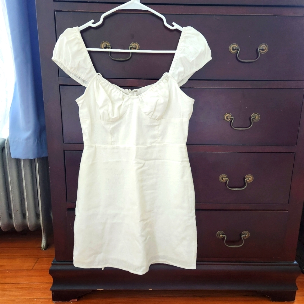 White linen dress